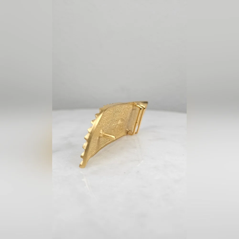 GINNIE JOHANSEN Vintage Gold Tone‎ Solid BELT BUCKLE - Picture 4 of 6